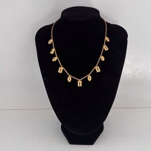 NWOT Julie Vos Baguette Gold Charm Pendant Necklace - Women Jewelry